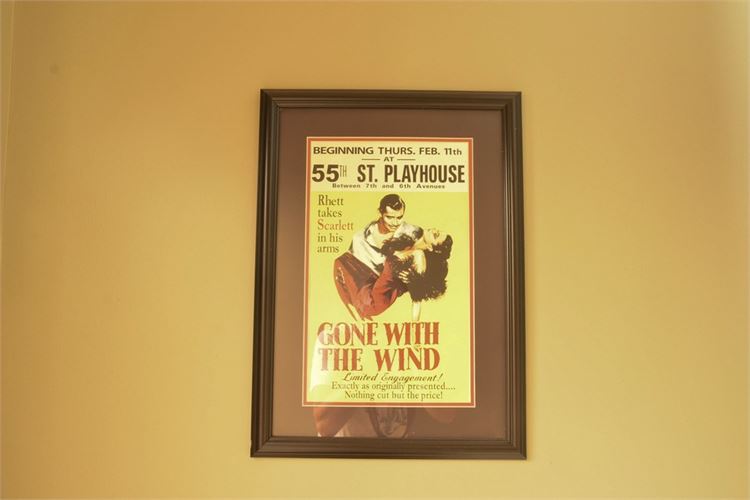 Framed "Gone With The Wind" Poster