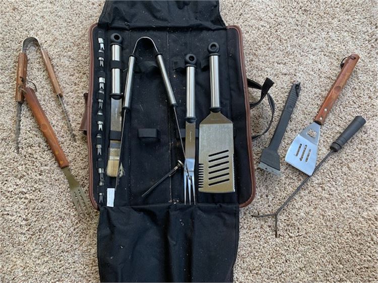 Assorted Grilling Utensils and Storage Bag