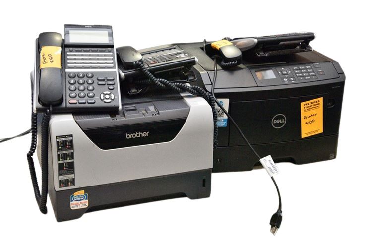 Group Lot Of Printers and Telephones