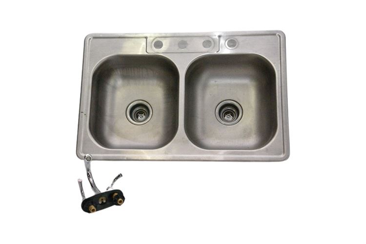 Stainless Steel Duel Sink With Faucet