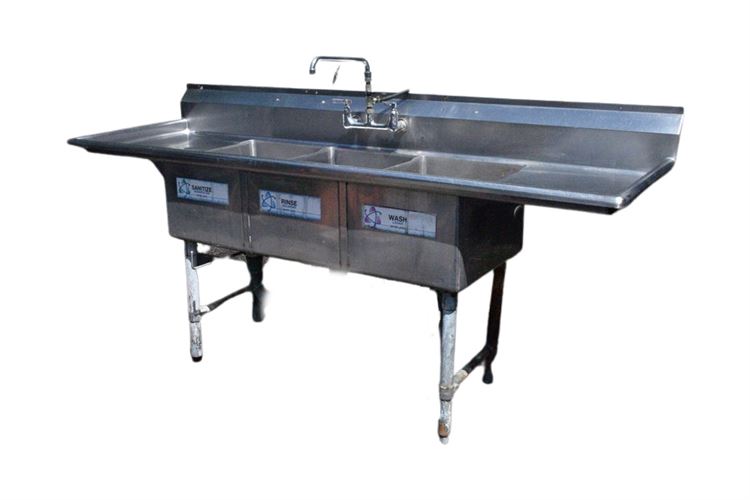 Stainless Steel Commercial Triple Sink