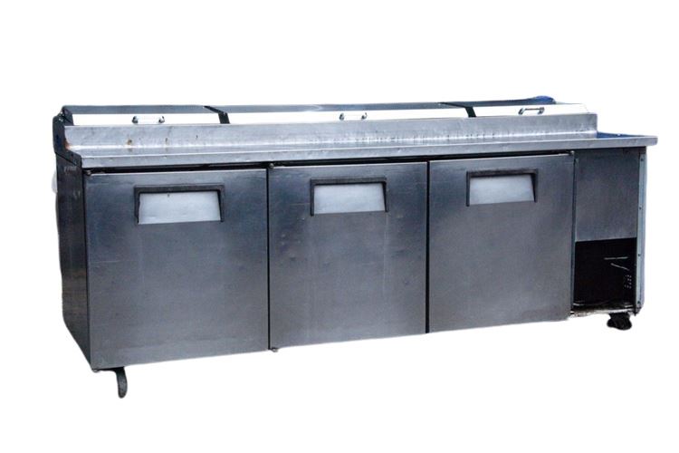 True TPP-93 Solid 3 Door Refrigerated Pizza Prep Table, 93"