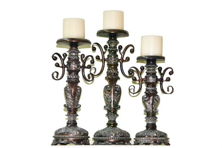 Trio Of Decorative Candle Pricks