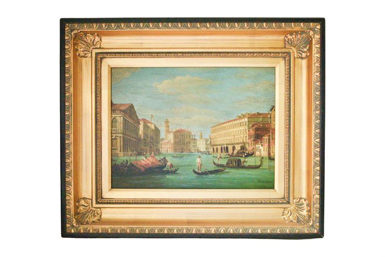 Framed Canal Scene Signed Doeber