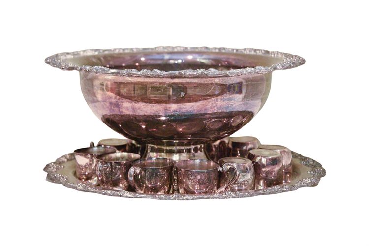 SHERIDAN Silverplated Punch Bowl Set