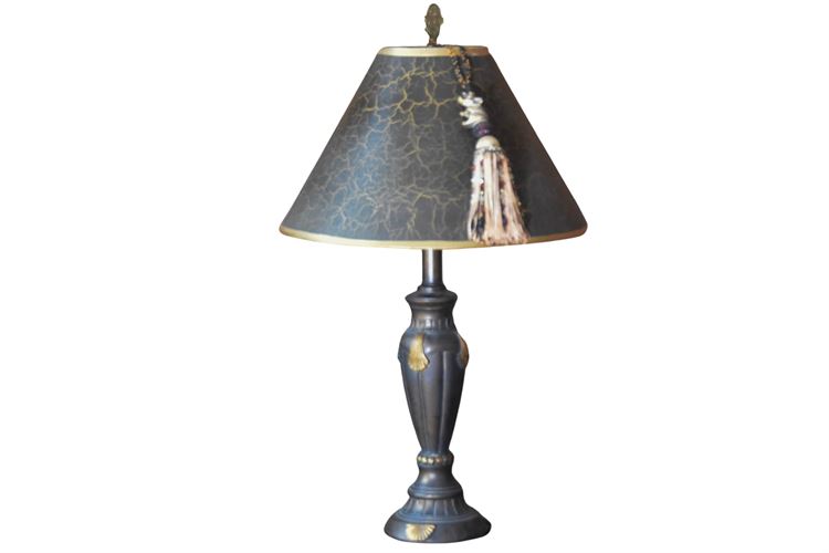 Paint Decorated Table Lamp With Shade