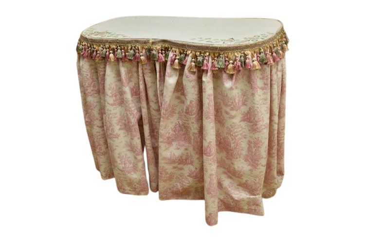 Side Table With Pattern  Skirt