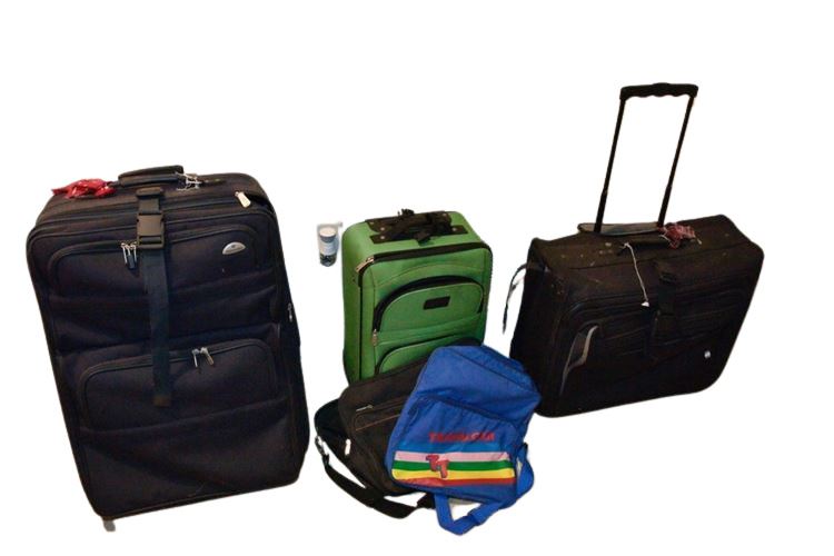 Group Lot Of Suitcases