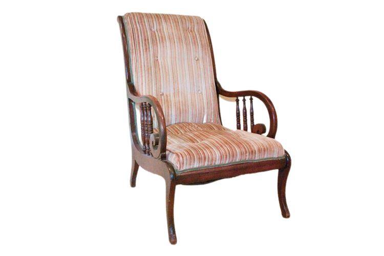 Bent Wood Upholstered Armchair