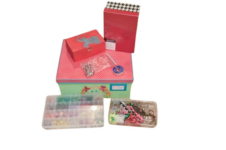 Group Lot Of Beads and Boxes