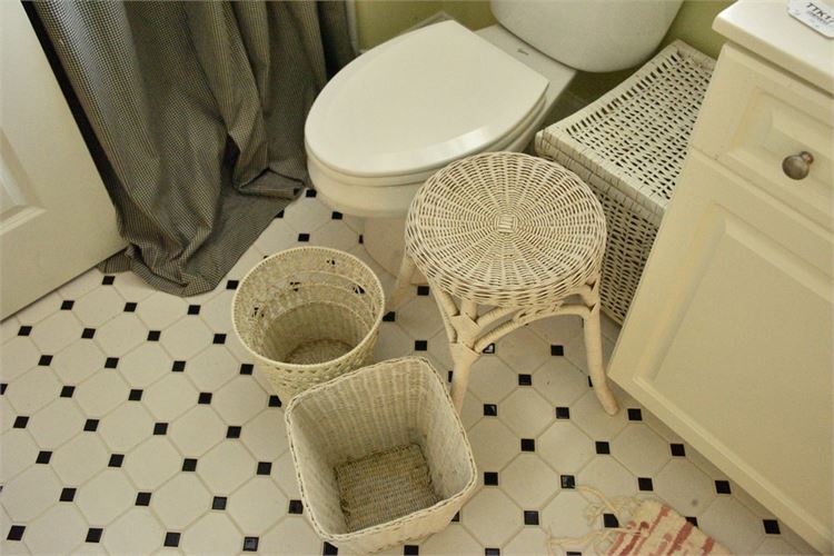 Group Lot Of Wicker Items