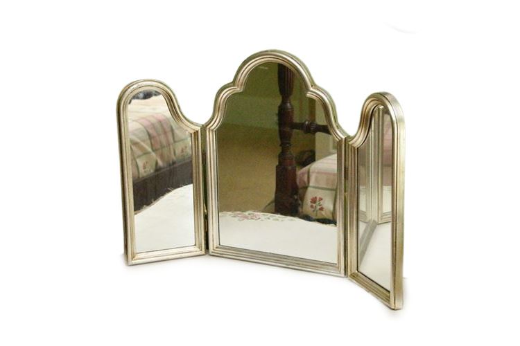 Silver Trifold Mirror