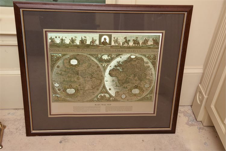 Framed Blaeu Wall Map