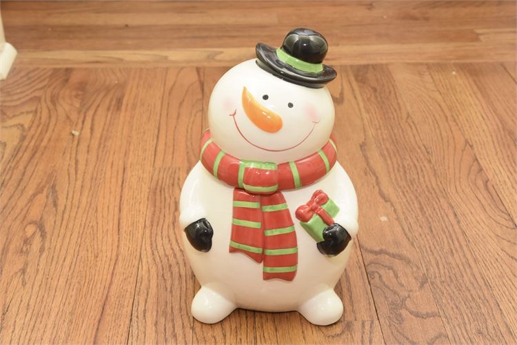 Snowman Figural Jar