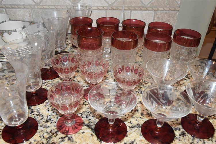 Group Lot Of Glassware