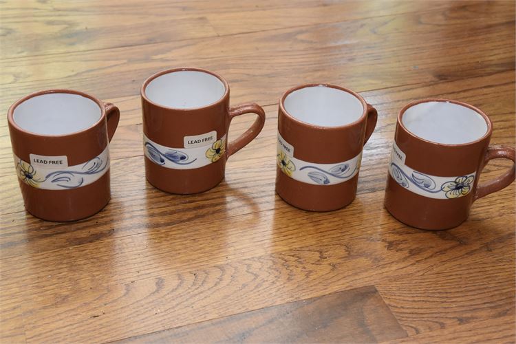 Four (4) Hand Painted  Portuguese Mugs