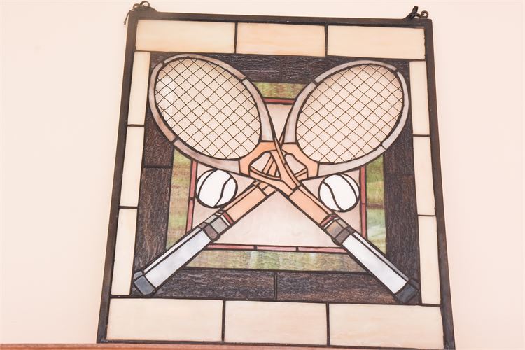 Tennis Themed Stained Glass Panel