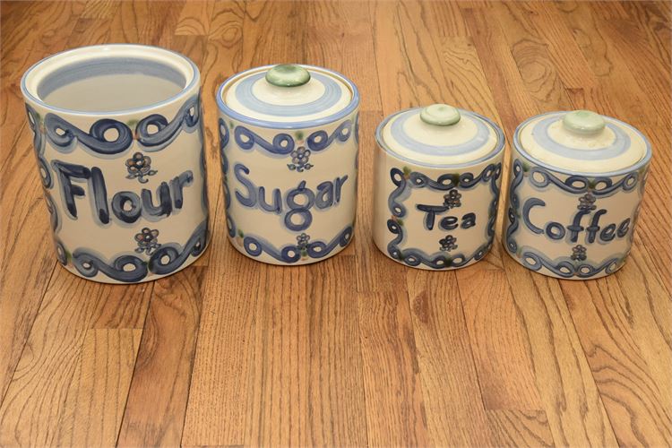 Four (4) Kitchen Jars With Lids