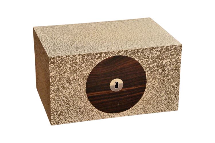 Faux Shagreen and Rosewood Jewelry Box