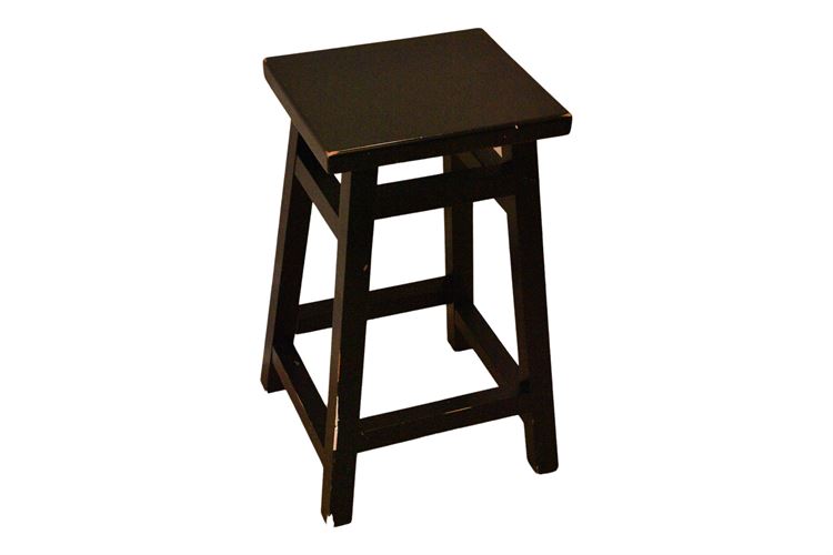 Black Painted Wood Stool