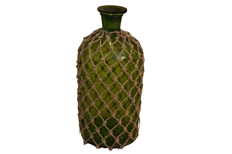 Large Twine Covered Glass Jug