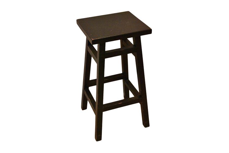 Black Painted Wood Stool