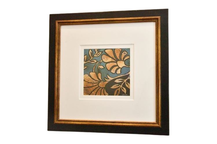 Framed Floral Artwork Signed