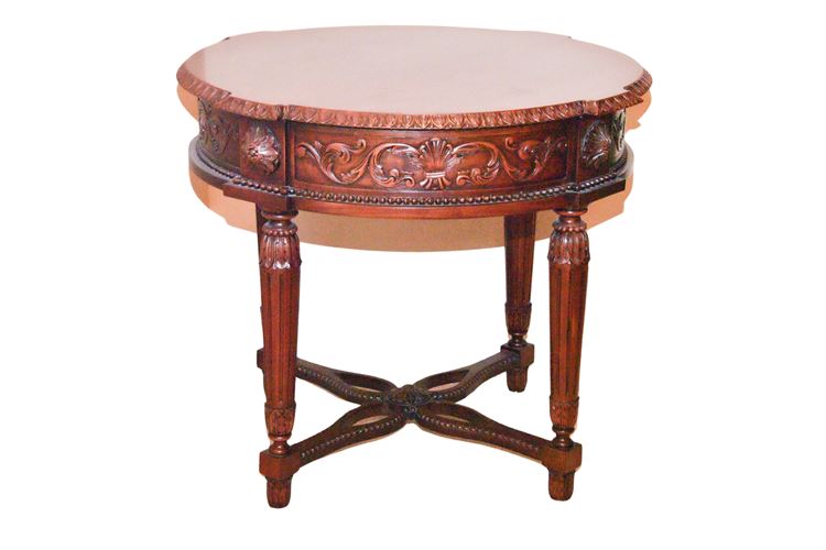 Quality Carved Mahogany Side Table