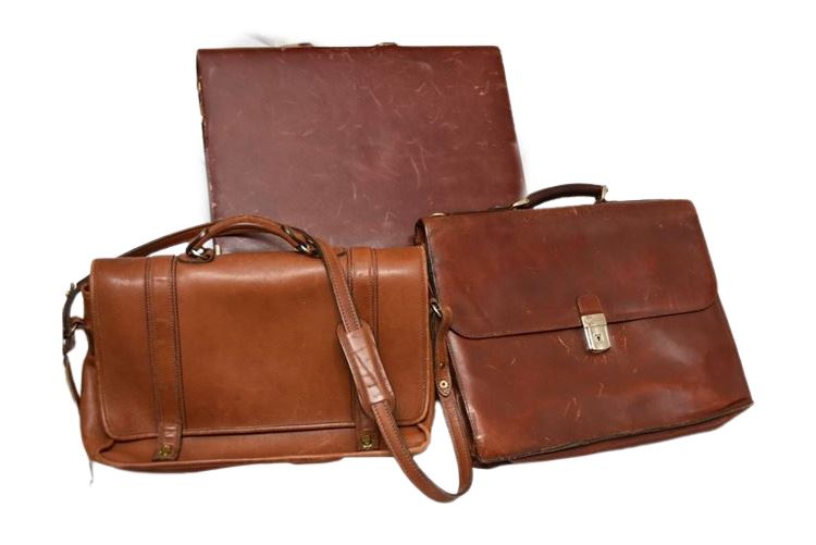 Three (3) Leather Briefcases