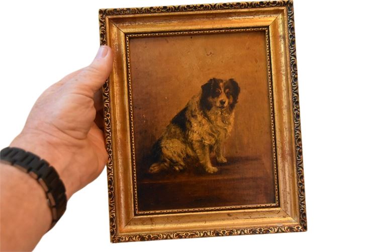 Portrait Of A Dog In Gilt Frame