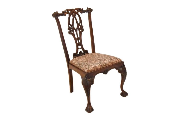 Mahogany Ribbon Back Chair With Upholstered Seat