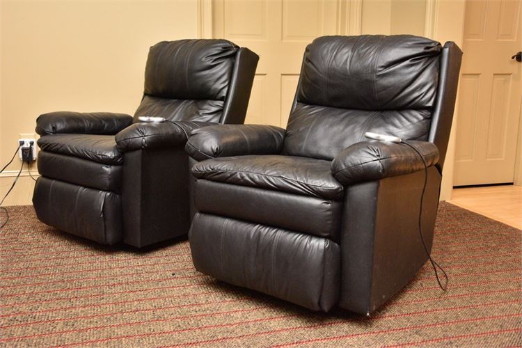 Pair Leather Recliners
