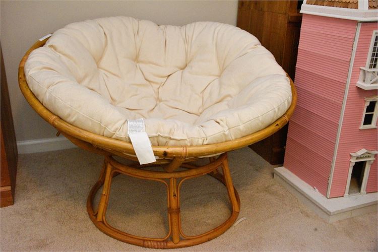 Bamboo Round Chair With Cushion