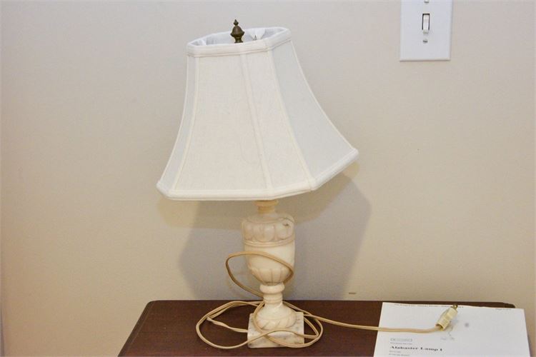 Alabaster Lamp With Shade