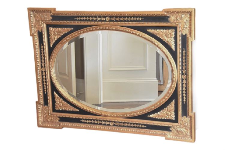 F.B. Decorative Arts  Gilt and Painted Wall Mirror