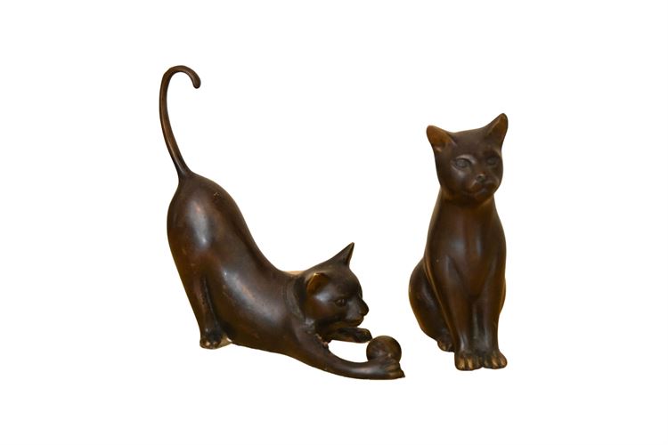 Pair Cat Figurines