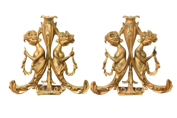 Pair Gilt Wall Plaques