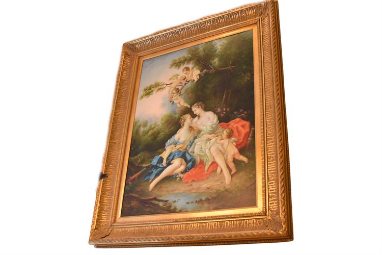 Oil On Canvas In Gilt Frame