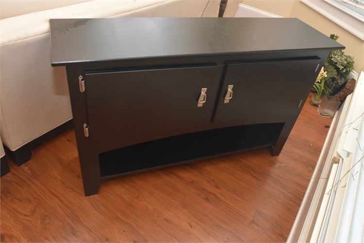 Contemporary Black Painted Console Cabinet