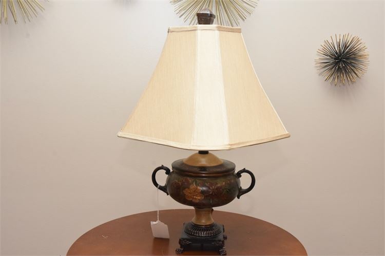 Paint Decorated Table Lamp With Shade