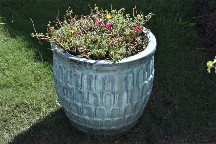 Large Textured Teal Planter