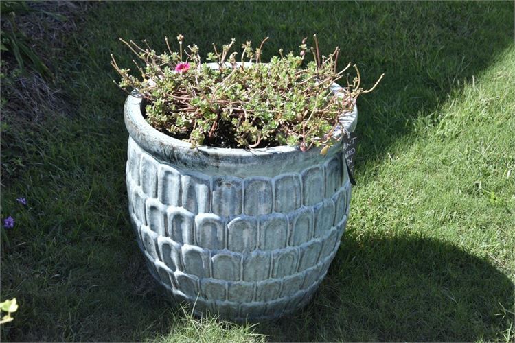 Large Textured Teal Planter