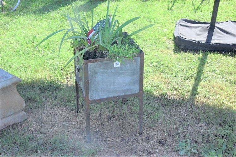 Square Wood and Metal Planter