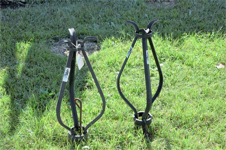 Pair Scrolled Metal Stands