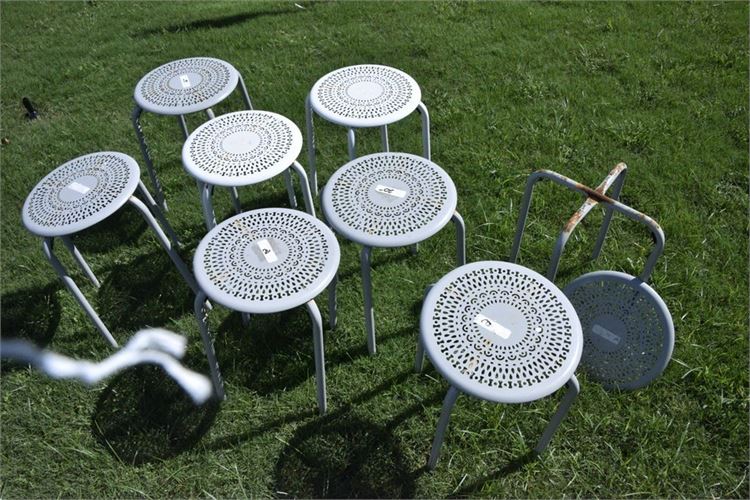 Eight (8) Metal Garden Tables