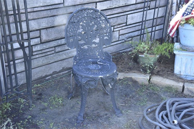 Black Painted Garden Seat