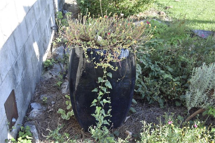 Black Glazed Planter