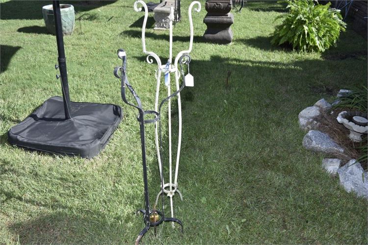Two (2) Scrolled Metal Plant Stands