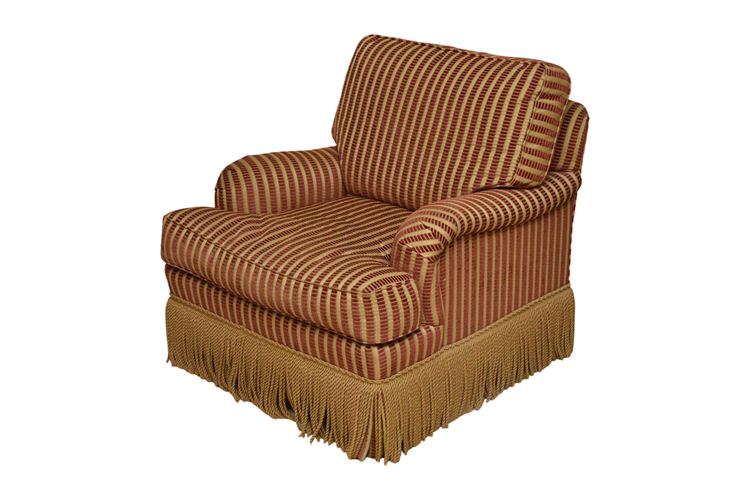 CENTURY Upholstered Armchair With Fringe Detail