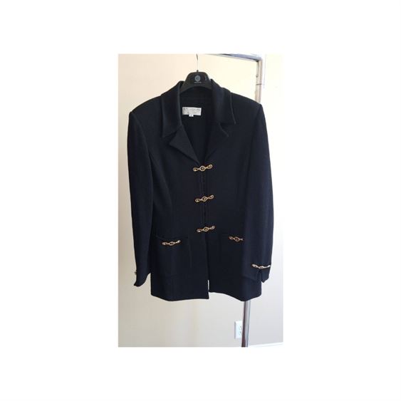 St. John Collection by Marie Gray Milano Peak Fit Black Knit Jacket Cardigan
